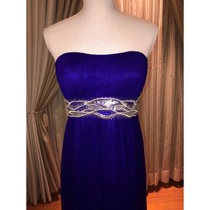 Formal blue dress with silver sequins JS Boutique